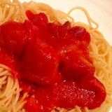 生ソーセージで作るトマトスパゲッティ